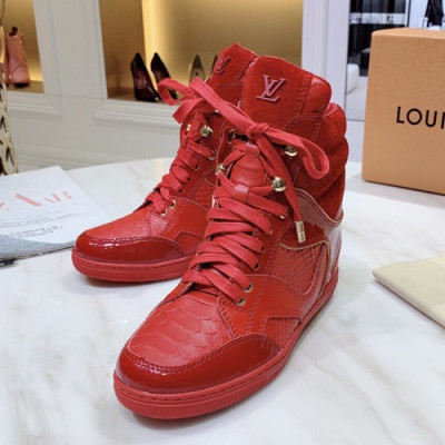 Louis vuitton 2019 Ladies Leather Wedge Sneakers  - 루이비통 2019 여성용 레더 웨지 스니커즈 LOUS0224,Size(225 - 250).레드