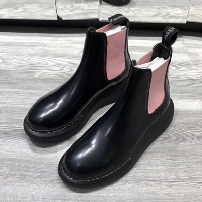 Alexander McQueen 2019 Ladies Leather Boots - 알렉산더맥퀸 2019 여성용 레더 부츠,AMQS0077.Size(225 - 245).블랙