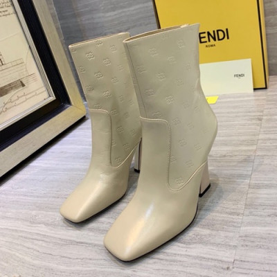 Fendi 2019 Ladies Leather High Heel Boots - 펜디 2019 여성용 레더 하이힐 부츠  FENS0097,Size(225-250),화이트