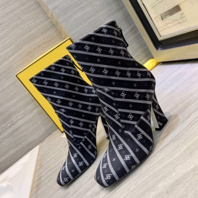 Fendi 2019 Ladies Silk High Heel Boots - 펜디 2019 여성용 실크 하이힐 부츠  FENS0098,Size(225-250),블랙