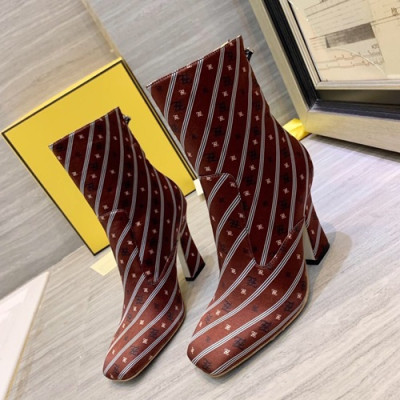 Fendi 2019 Ladies Silk High Heel Boots - 펜디 2019 여성용 실크 하이힐 부츠  FENS0099,Size(225-250),브라운