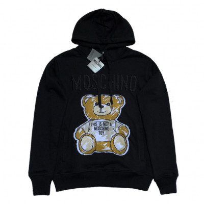 Moschino 2019 Mm/Wm Logo Teddy Cotton Hood Tee - 모스키노 2019 남자 로고 테디 코튼 후드티 Mos0028x.Size(xs - l).블랙