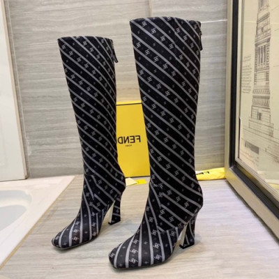Fendi 2019 Ladies Silk High Heel Boots - 펜디 2019 여성용 실크 하이힐 부츠  FENS0105,Size(225-250),블랙