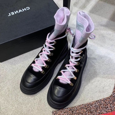 Chanel 2019 Ladies Suede & Leather Boots - 샤넬 2019 여성용 스웨이드&레더 부츠 CHAS0366,Size(225-250),블랙