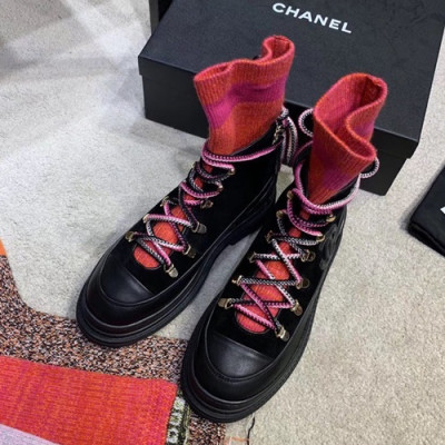 Chanel 2019 Ladies Suede & Leather Boots - 샤넬 2019 여성용 스웨이드&레더 부츠 CHAS0367,Size(225-250),블랙
