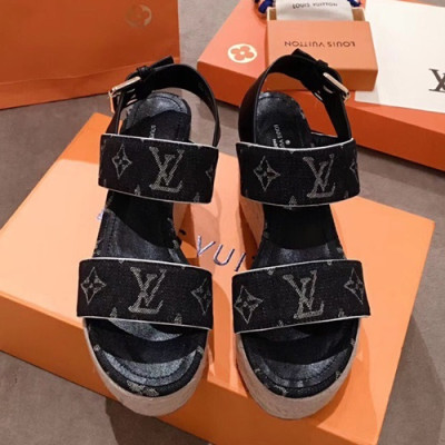 Louis Vuitton 2019 Ladies Wedge Sandal - 루이비통 2019 여성용 웨지 샌들 LOUS0242,Size(225 - 250).블랙