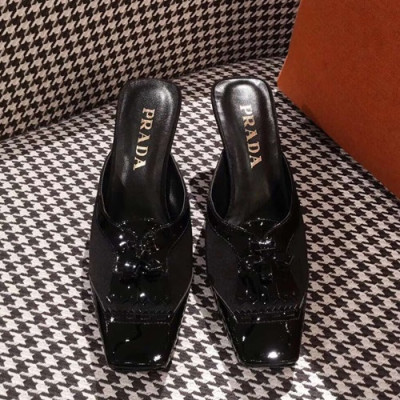 Prada 2019 Ladies Middle Heel Slipper - 프라다 2019 여성용 미들힐 슬리퍼 PRAS0137.Size(225 - 245).블랙