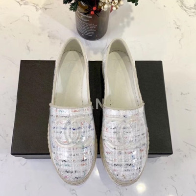 Chanel 2019 Ladies Tweed & PVC Slip On - 샤넬 2019 여성용 트위드&PVC 슬립온 CHAS0372.Size(225 - 250).화이트