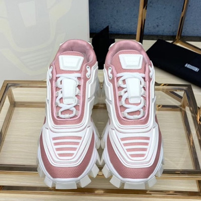 Prada 2019 Mm / Wm Leather Running Shoes  - 프라다 2019 남여공용 레더 투톤 런닝 슈즈 PRAS0140.Size(225 - 275).화이트+핑크