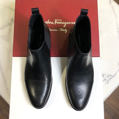 Ferragamo 2019 Mens Leather Boots - 페라가모 2019 남성용 레더 부츠,FGMS0077,Size(240 - 275).블랙