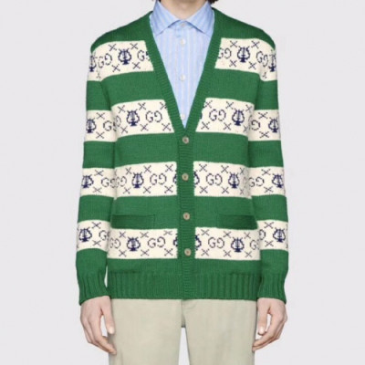 Gucci 2019 Mm/Wm Logo V-neck Cardigan - 구찌 2019 남자 로고 브이넥 가디건 Guc01291x.Size (s - l).그린