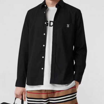 Burberry 2019 Mens Vintage Logo Slim Fit Cotton shirt - 버버리 2019 남성 빈티지 로고 슬림핏 코튼 셔츠 Bur0994x.Size(s - 2xl).블랙
