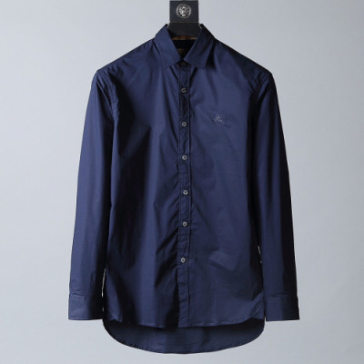 Burberry 2019 Mens Vintage Logo Slim Fit Cotton shirt - 버버리 2019 남성 빈티지 로고 슬림핏 코튼 셔츠 Bur0995x.Size(s - 2xl).네이비