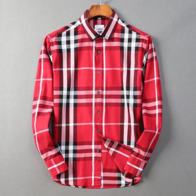 Burberry 2019 Mens Vintage Logo Slim Fit Cotton shirt - 버버리 2019 남성 빈티지 로고 슬림핏 코튼 셔츠 Bur1000x.Size(m - 3xl).레드