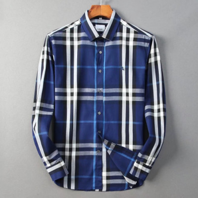 Burberry 2019 Mens Vintage Logo Slim Fit Cotton shirt - 버버리 2019 남성 빈티지 로고 슬림핏 코튼 셔츠 Bur1001x.Size(m - 3xl).블루
