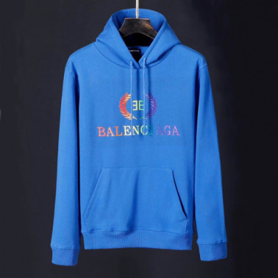 Balenciaga 2019 Mm/Wm Logo Oversize Cotton Hood Tee - 발렌시아가 남자 로고 오버사이즈 코튼 후드티 Bal0281x.Size(s - 2xl).블루