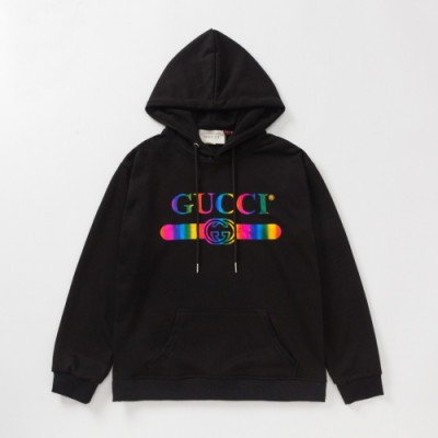 Gucci 2019 Mm/Wm Logo Cotton HoodT - 구찌 2019 남자 로고 코튼 후드티 Guc01302x.Size(m - 2xl).블랙