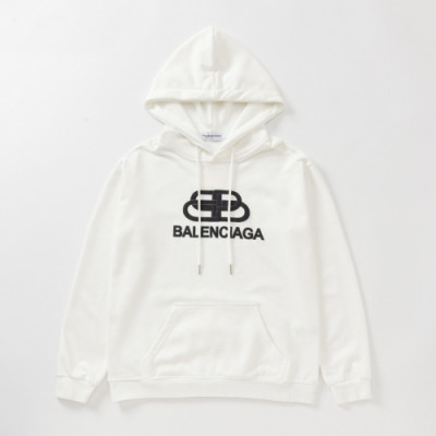 Balenciaga 2019 Mm/Wm Logo Cotton Hood Tee - 발렌시아가 남자 로고 코튼 후드티 Bal0284x.Size(m - 2xl).화이트