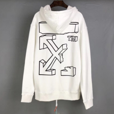 Off-white 2019 Mm/Wm Logo Cotton Oversize HoodT - 오프화이트 남자 로고 코튼 오버사이즈 후드티 Off0136x.Size(xs - l).화이트