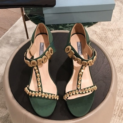 Prada 2019 Ladies Middle Heel Sandal - 프라다 2019 여성용 미들힐 샌들 PRAS0143.Size(225 - 250).그린
