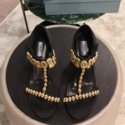 Prada 2019 Ladies Middle Heel Sandal - 프라다 2019 여성용 미들힐 샌들 PRAS0145.Size(225 - 250).블랙