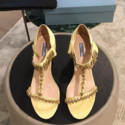Prada 2019 Ladies Middle Heel Sandal - 프라다 2019 여성용 미들힐 샌들 PRAS0147.Size(225 - 250).옐로우
