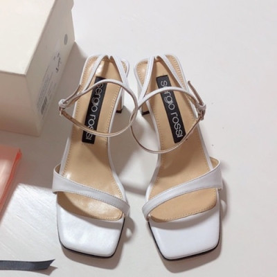 Sergio Rossi  2019 Ladies Middle Heel Sandal- 세르지오 로시 2019 여성용 미들힐 샌들 SERS0002.Size(225 - 245).화이트