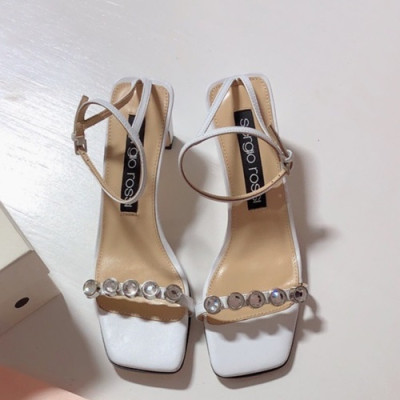 Sergio Rossi  2019 Ladies Middle Heel Sandal- 세르지오 로시 2019 여성용 미들힐 샌들 SERS0005.Size(225 - 245).화이트