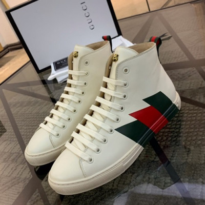 Gucci 2019 Mens Leather Sneakers - 구찌 2019 남성용 레더 스니커즈 GUCS0270,Size(240 - 270).화이트