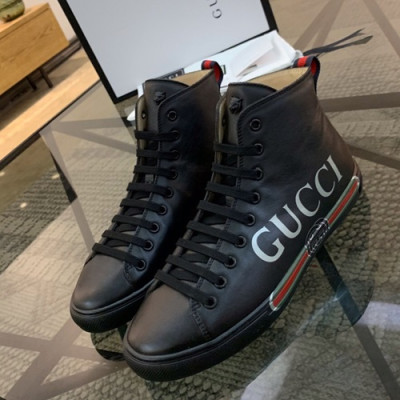 Gucci 2019 Mens Leather Sneakers - 구찌 2019 남성용 레더 스니커즈 GUCS0273,Size(240 - 270).블랙