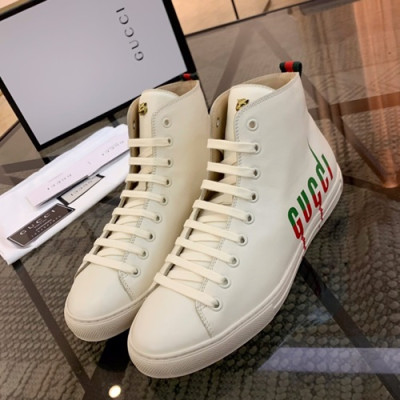 Gucci 2019 Mens Leather Sneakers - 구찌 2019 남성용 레더 스니커즈 GUCS0276,Size(240 - 270).화이트