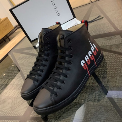 Gucci 2019 Mens Leather Sneakers - 구찌 2019 남성용 레더 스니커즈 GUCS0277,Size(240 - 270).블랙
