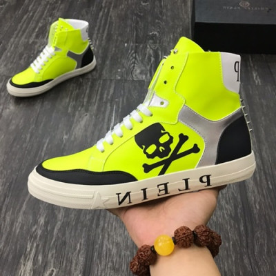 Philipp plein 2019 Mens Leather Sneakers  - 필립플레인 2019 남성용 레더 스니커즈 PPS0034,Size(240 - 275).옐로우