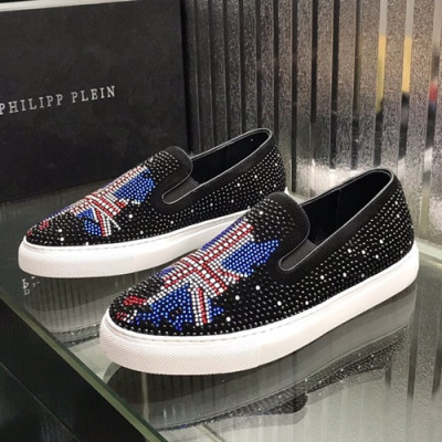 Philipp plein 2019 Mens Leather Slip On  - 필립플레인 2019 남성용 레더 슬립온,PPS0066,Size(240 - 270).블랙