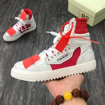 Off-white 2019 Mm / Wm Leather Sneakers - 오프화이트 2019 남여공용 레더 스니커즈 OFFS0014.Size(225 - 275),화이트