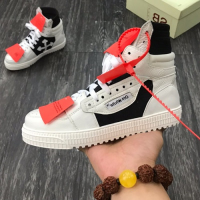 Off-white 2019 Mm / Wm Leather Sneakers - 오프화이트 2019 남여공용 레더 스니커즈 OFFS0015.Size(225 - 275),화이트