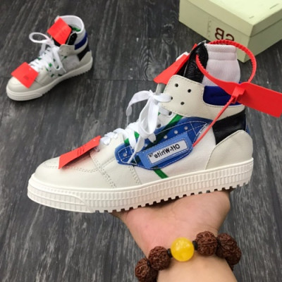 Off-white 2019 Mm / Wm Leather Sneakers - 오프화이트 2019 남여공용 레더 스니커즈 OFFS0017.Size(225 - 275),화이트