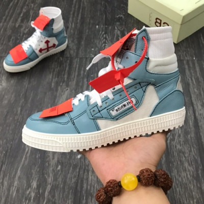Off-white 2019 Mm / Wm Leather Sneakers - 오프화이트 2019 남여공용 레더 스니커즈 OFFS0020.Size(225 - 275),블루