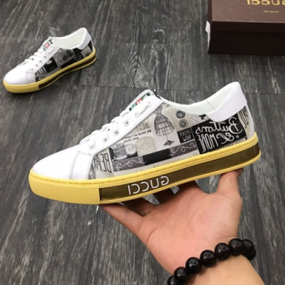 Gucci 2019 Mens Leather Sneakers - 구찌 2019 남성용 레더 스니커즈 GUCS0283,Size(240 - 270).화이트