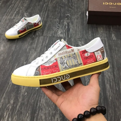 Gucci 2019 Mens Leather Sneakers - 구찌 2019 남성용 레더 스니커즈 GUCS0284,Size(240 - 270).화이트