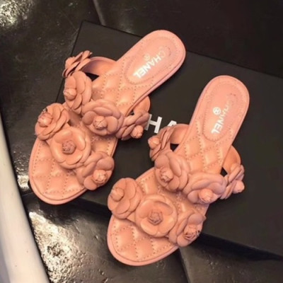 Chanel 2019 Ladies Leather Slipper - 샤넬 2019 여성용 레더 슬리퍼 CHAS0402.Size(225 - 245).핑크