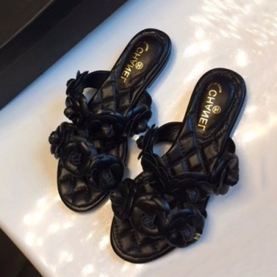 Chanel 2019 Ladies Leather Slipper - 샤넬 2019 여성용 레더 슬리퍼 CHAS0403.Size(225 - 245).블랙