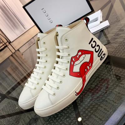 Gucci 2019 Mens Leather Sneakers - 구찌 2019 남성용 레더 스니커즈 GUCS0288,Size(240 - 270).화이트