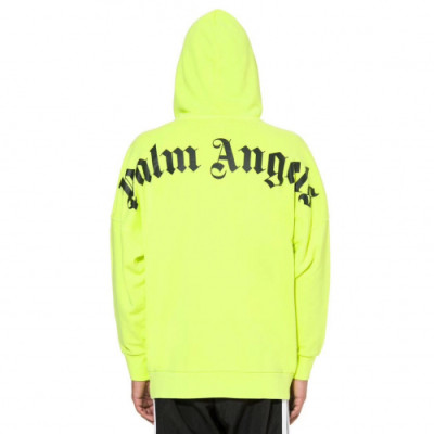 Palm Angels 2019 Mens Logo Cotton Hood Tee - 팜 엔젤스 2019 남성 로고 코튼 후드티 Pam0020x.Size(s - xl).네온그린