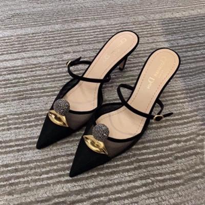 Dior 2019 Ladies Middle Heel Slipper - 디올 2019 여성용 미들힐 슬리퍼 DIOS0094,Size(225-245),블랙