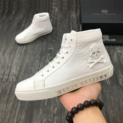 Philipp plein 2019 Mens Leather Sneakers  - 필립플레인 2019 남성용 레더 스니커즈 PPS0079,Size(240 - 275).화이트