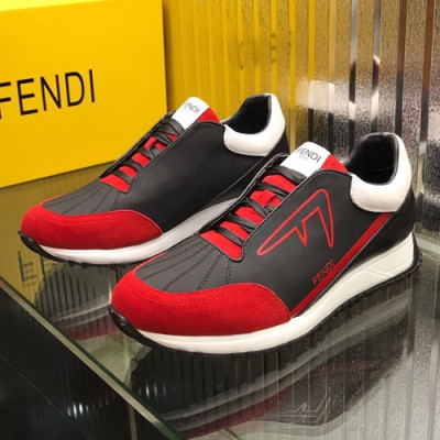 Fendi 2019 Mens Leather Sneakers - 펜디 2019 남성용 레더 스니커즈 FENS0125,Size(240 - 270).블랙+레드
