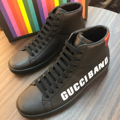 Gucci 2019 Mens Leather Sneakers - 구찌 2019 남성용 레더 스니커즈 GUCS0307,Size(240 - 275).블랙