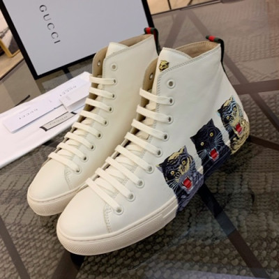 Gucci 2019 Mens Leather Sneakers - 구찌 2019 남성용 레더 스니커즈 GUCS0309,Size(240 - 275).화이트