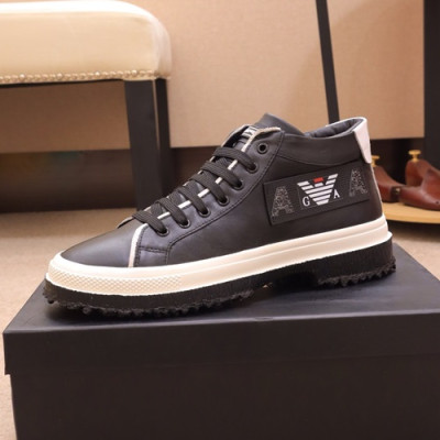Armani 2019 Mens Leather Sneakers  - 알마니 2019 남성용 레더 스니커즈 ARMS0013,Size(240 - 270).블랙